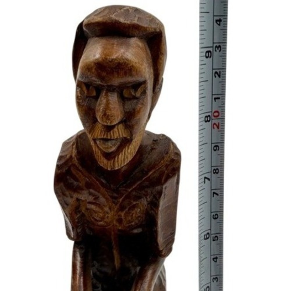 Hand Carved Wood Drummer Figurine Set Tribal African Art Decor Men Drums - Picture 12 of 12
